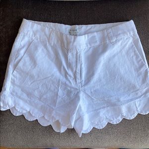 4” Linen Scalloped Shorts - J. Crew